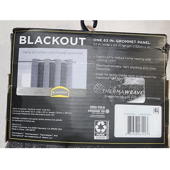 eclipse blackout one panel gray 52inches x 63inches - Picture 6 of 7